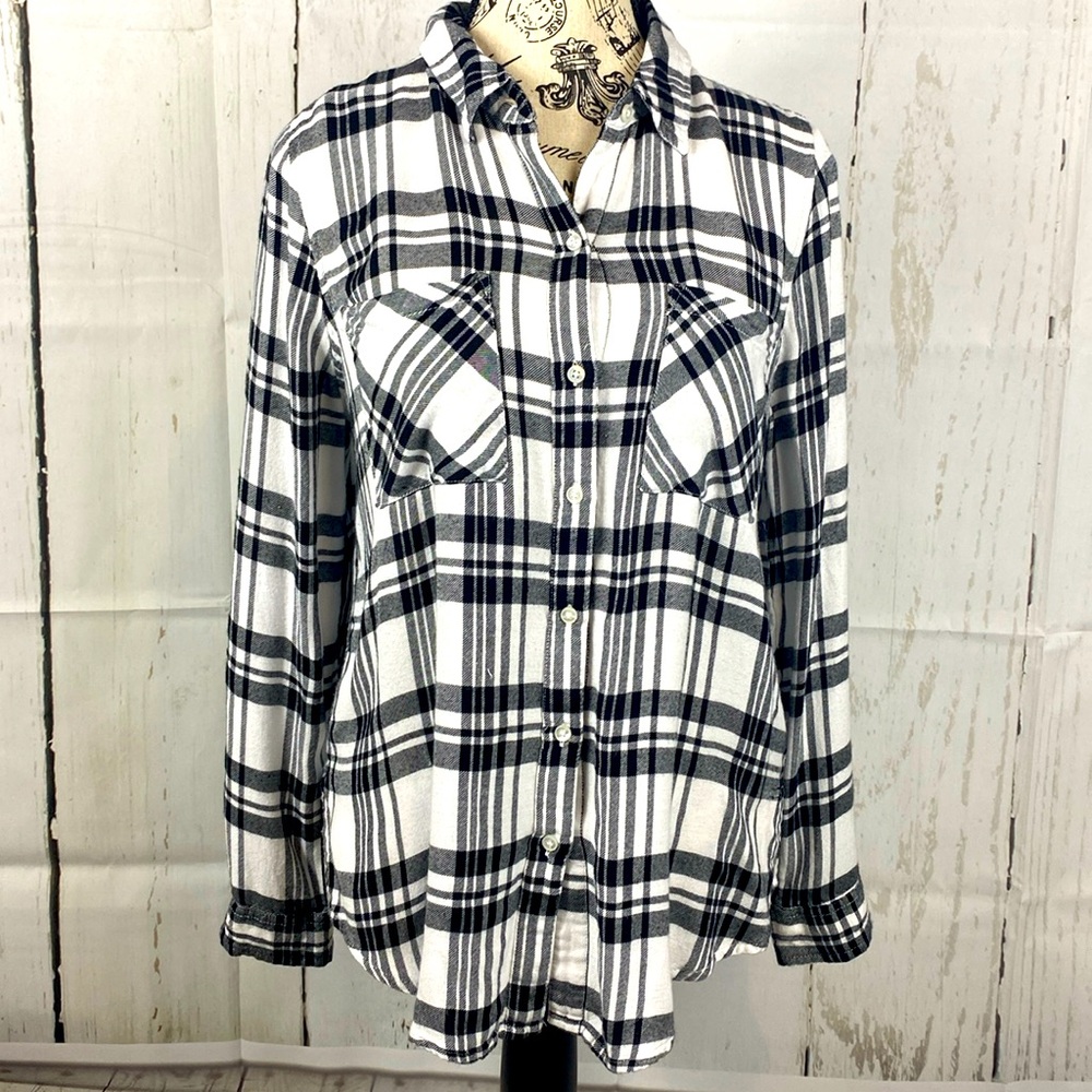 Lucky Brand Long Sleeve Black and White Shirt